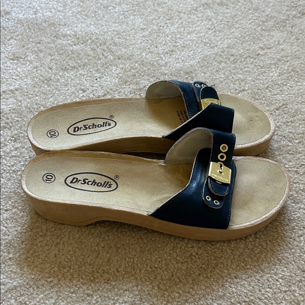 Dr. Scholl's Navy Faux Wood Vintage Women's